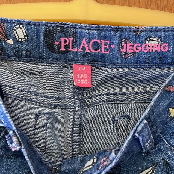 Kids 9/10 Jeans Leggings graffiti emoji print denim - Picture 4 of 7